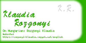 klaudia rozgonyi business card